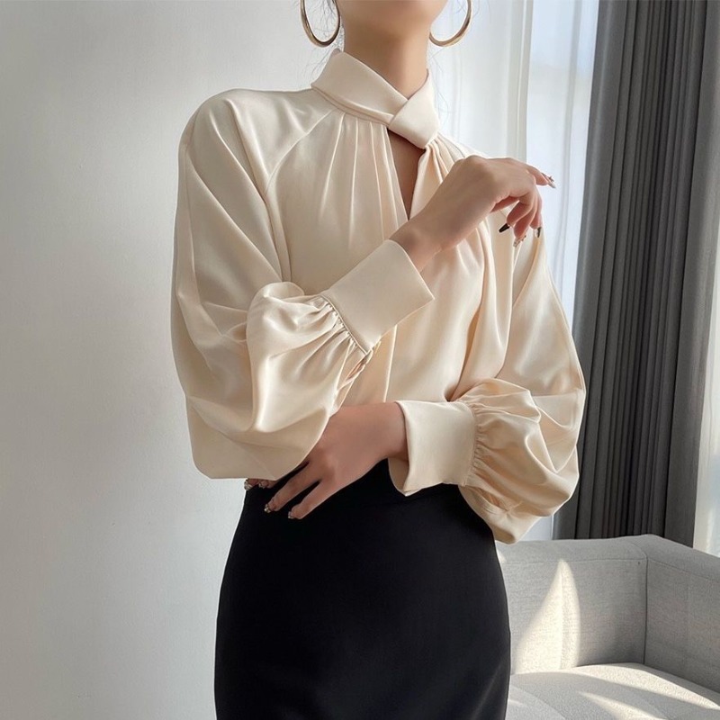 Lantern Sleeve Women's Shirt a - Women Formal Wear Sale ulasan dan harga