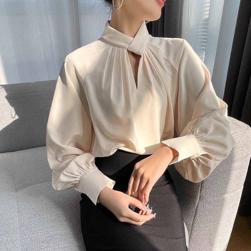 Lantern Sleeve Women's Shirt a - Women Formal Wear Sale ulasan dan harga