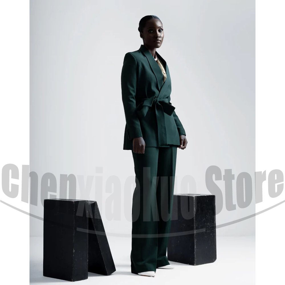 Women Suit Belted Blazer and W - Women Formal Wear With Tie ulasan dan harga