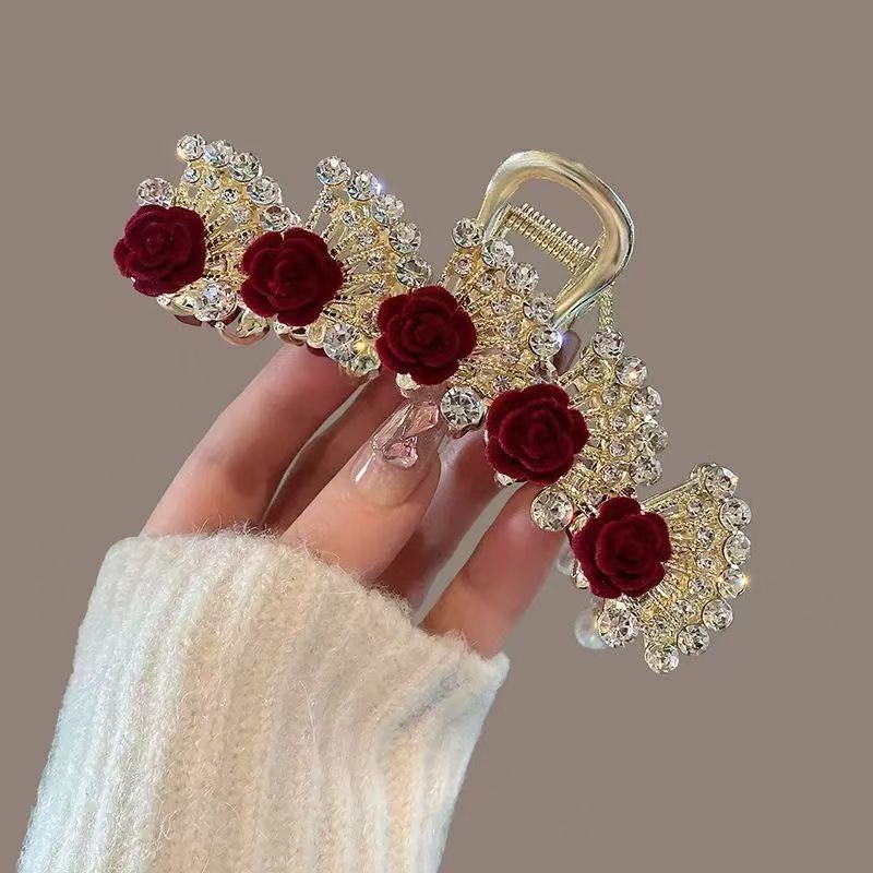 Vintage Red Floral Rhinestone  - Women Formal Wear With Tie ulasan dan harga