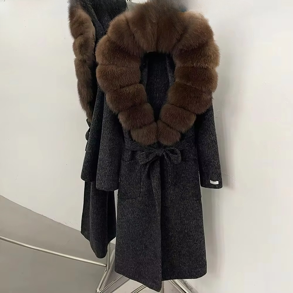 Women's Wool Coat Long Belted  - Women Formal Wear With Tie ulasan dan harga