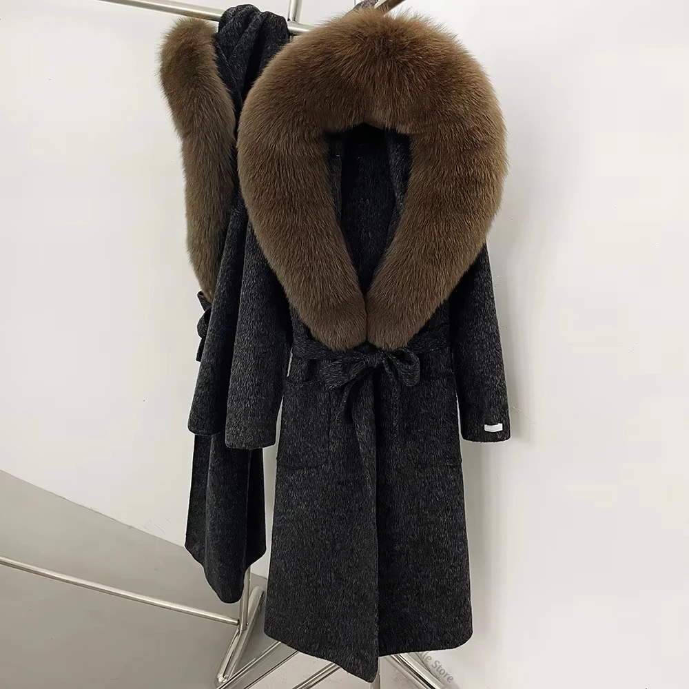 Women's Wool Coat Long Belted  - Women Formal Wear With Tie ulasan dan harga