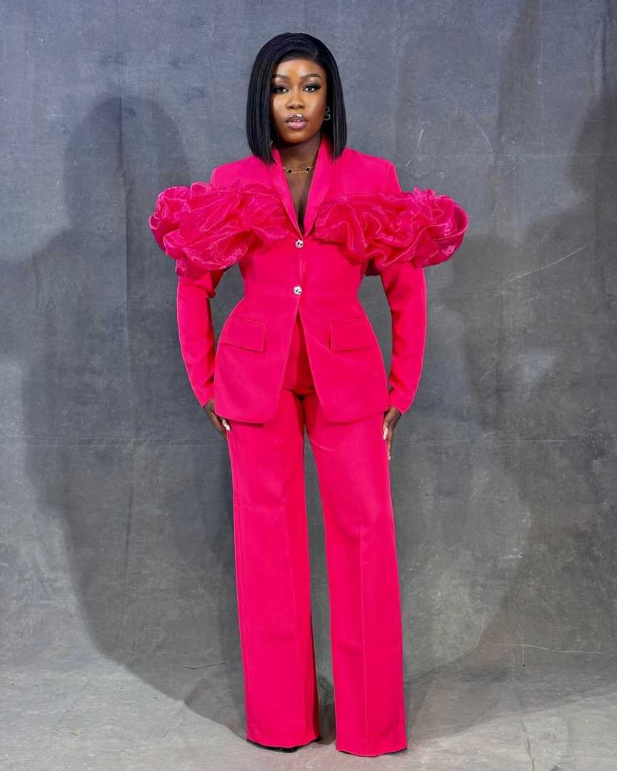 Customized Hot Pink Women Pant - Women Formal Wear With Tie ulasan dan harga